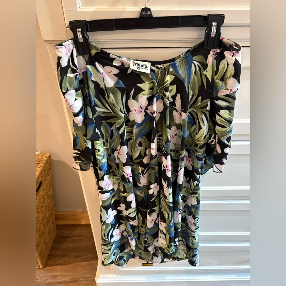 Show Me Your MuMu Black Floral Blouse / Mini Dress